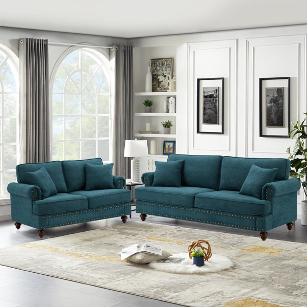 Alcott Hill® Cirina 2 - Piece Chenille Living Room Set & Reviews | Wayfair